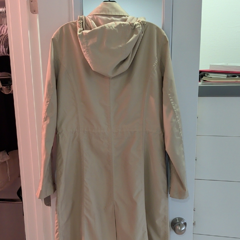 Lands' End Beige Hooded Trench Coat - Picture 3 of 3